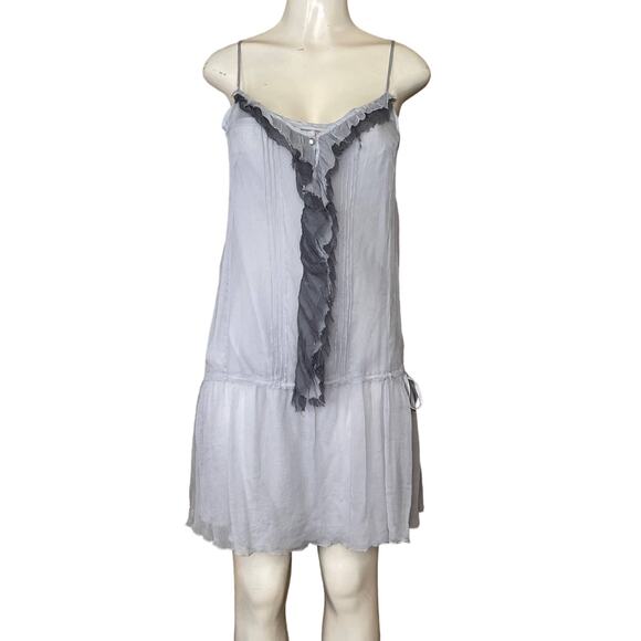 For Love And Liberty by Johnny Was 100% Silk Sleeveless Dress Gray Size Medium - Picture 1 of 12